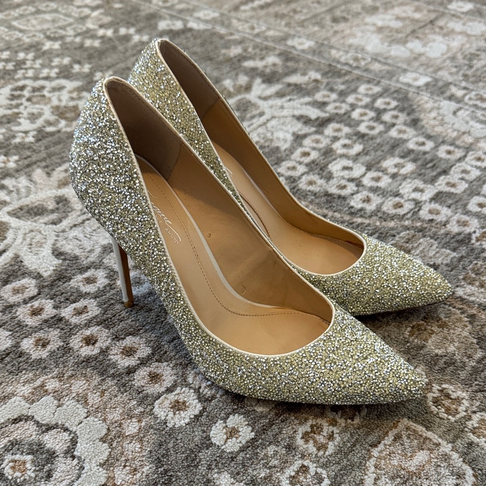 Vince Camuto Silver Glitter Heels